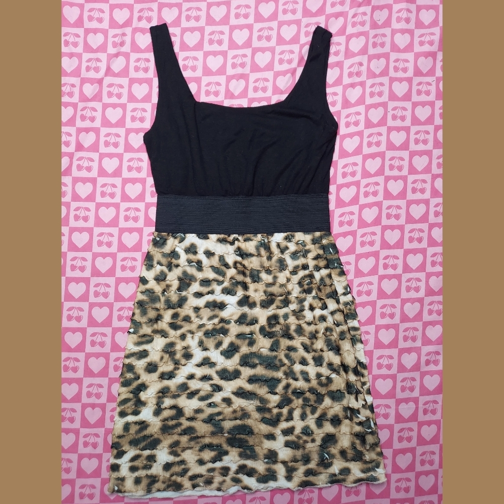 Y2K Love Culture Cheetah Print Dress Classy